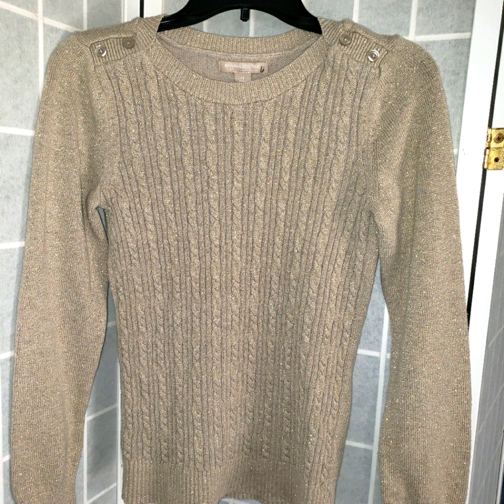 Banana Republic gold sparkle sweater